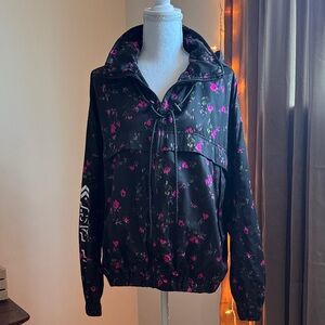 Pam & Gela Move Fast Floral Black Jacket Medium